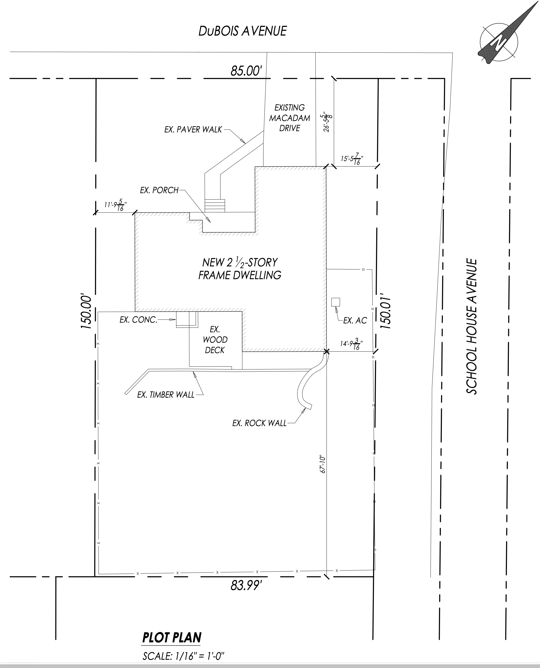 Source — plot plan and property survey for 38 Dubois Avenue
