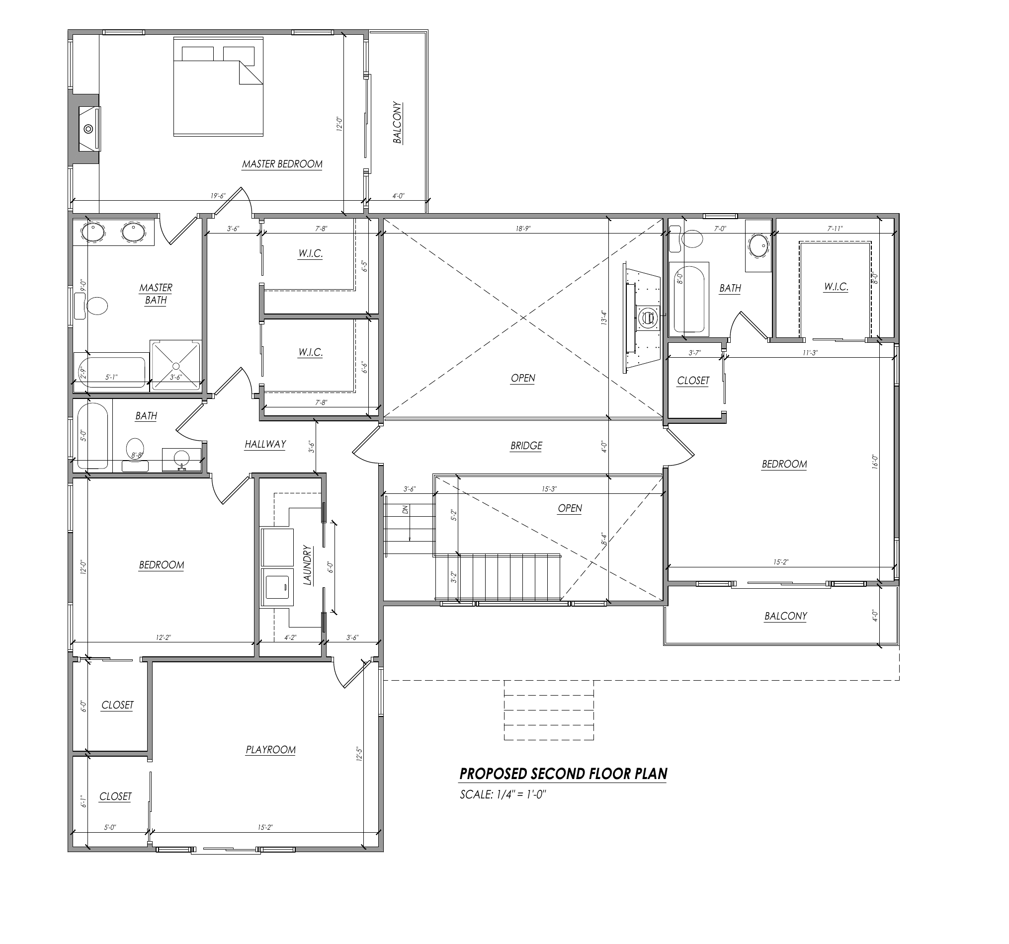 Source drawing — proposed second-floor plan for 38 Dubois Avenue